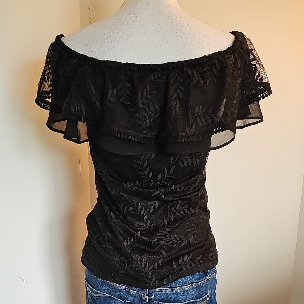 WHBM Elegant Black Off-Shoulder Top - Picture 3 of 5